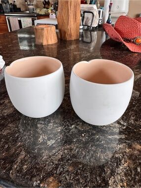 Nespresso White Ceramic Mugs with Blush Interior - Pair